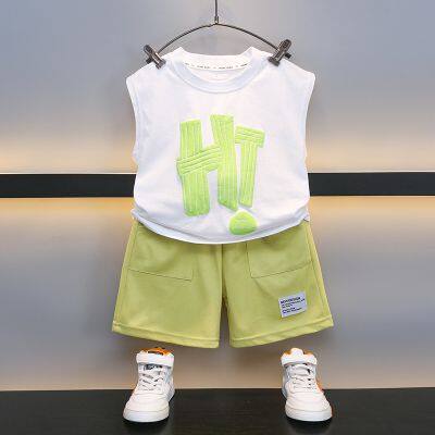 Waffle Children's Short Sleeved Set for Casual Summer Wear for Boys and Girls photo-3