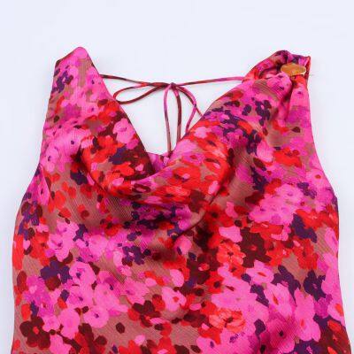 2025 New Fashion Elegant Women's Dress With Floral Print Midi Dress photo-2