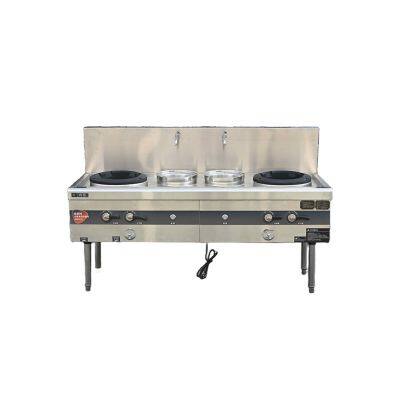 Luxury Fast‑Cook Natural Gas Double Burner Stove With Double Warming Station