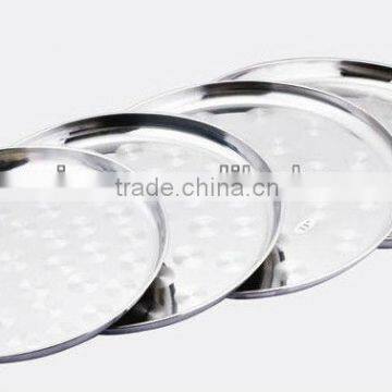 stainless steel round serving tray set