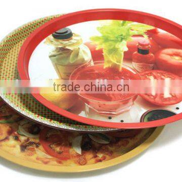 Round bar tray tea service metal tray