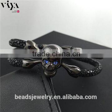 2016 New Handmade Stingray/Python Skin Bracelet Genuine Leather Bracelet Manufacturer photo-3