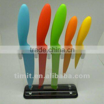 6pcs stainless steel pp handle good quality kitchen color knife