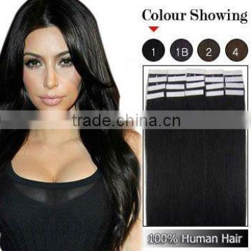 Black Color PU Weft/Skin Weft/Tape Weft Human Hair Extension