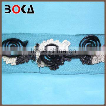 100% handmade flower trim lace for clothes decoration mesh flower lace