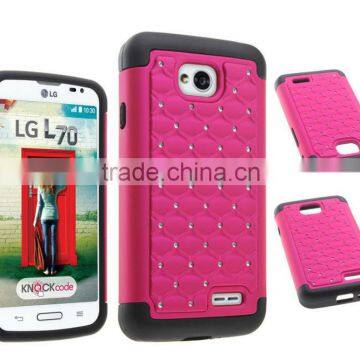 New Fashion Allure Diamond Bling back case cover for LG L70