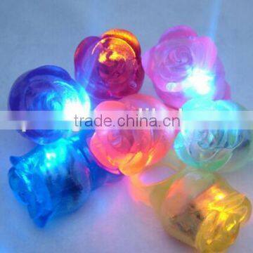 Led Rose flashing rings Luminous flower ring LED finger toys lights party supplies