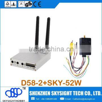 D58-2 5.8Ghz 32CH Wireless AV Receiver with SKY-52W FPV 5.8G 2W A/V fpv Transmitter for Dji inspire 1