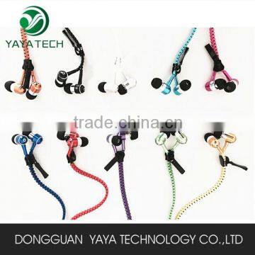 Fashion Zipper In-ear earphone with MIC