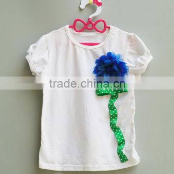 China factory kids wholesales kid t-shirt bow children t-shirt baby gril tops