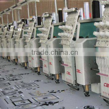 High speed 6 needle 15 head falt and chenille embroidery machine