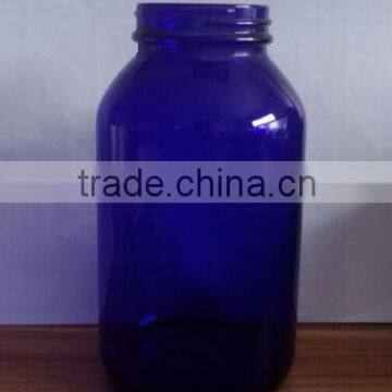 Screw Cap Sealing Type 500ml blue Pharmaceutical glass bottle