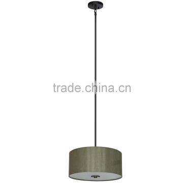 3 light chandelier(Lustre/La arana) in ebony bronze finish with a round 16" toffee crunch fabric shade