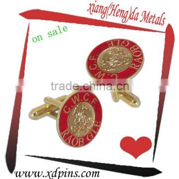 2015 promotion gold plated custom enamel cuff links