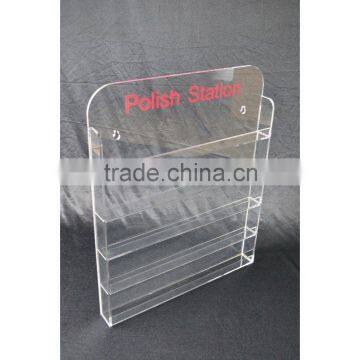 Clear Custom Acrylic Nail Polish Display Stand Hold Wall Mount display Rack