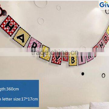 Party Occasion Happy Birthday Paper Banner Birthday Stage Decorations