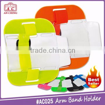 wholesale school supplies pvc armband plastic name badge holder