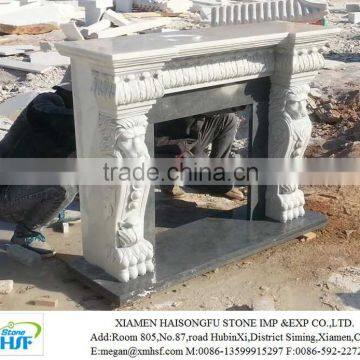 Natural White Marble Electric Fireplace Mantel photo-2