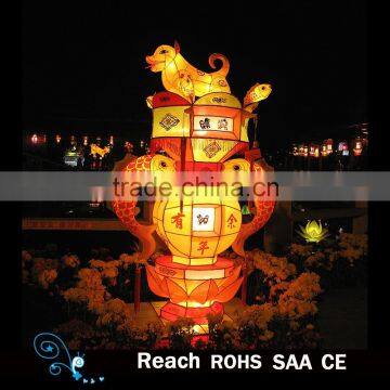 2016 Fish shape lantern with Chinese saying:Happy Reunion for Chinese New Year decoration