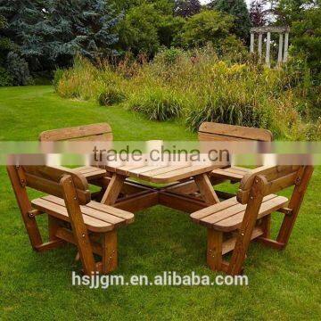 outdoor wooden beer table and bench set