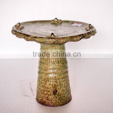 Handmade Terracotta Birdbath with Antique Design