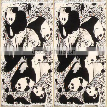 Panda pattern woollen carpet