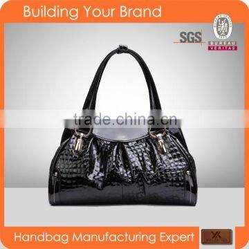 S021 Hot Sale Black Croco PU bags handbag for girls