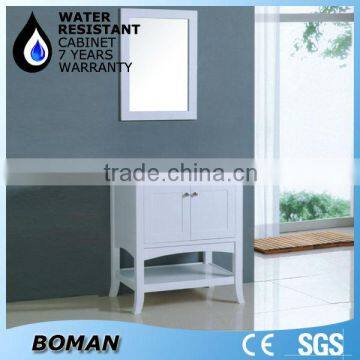 Solid Wood White Floor Standing Bathroom Cabinet