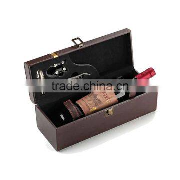 Custom Logo Printed Vintage Leather Single Wine Gift Box photo-2