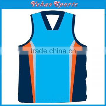 100% Polyester Navy Blue sports singlet