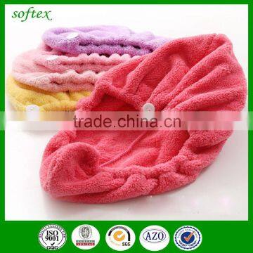 Fast Drying Microfiber Wrap Turban Style Hair Towel Cap