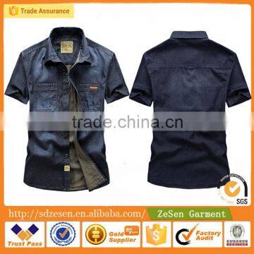 Wholesale Denim Fashion Blue Shirt Men