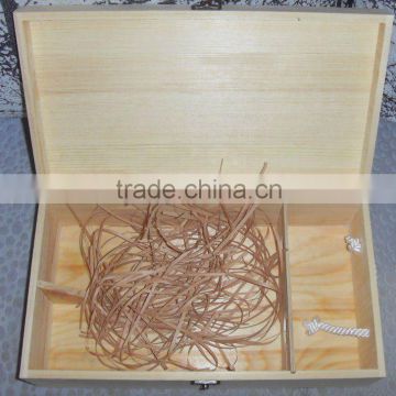 sell wooden wine box with two bottles