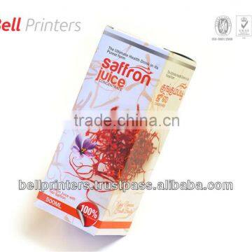 Saffron Juice packaging commercial/supermarket retail food packaging