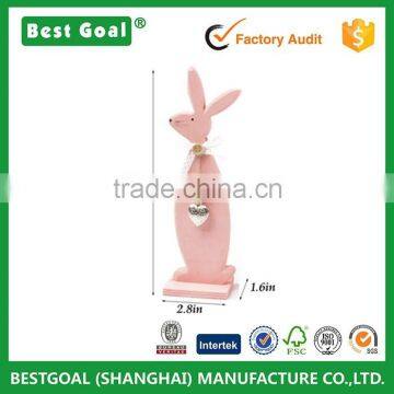 9.6in Easter straw rabbit wooden decoration easter bunny gift