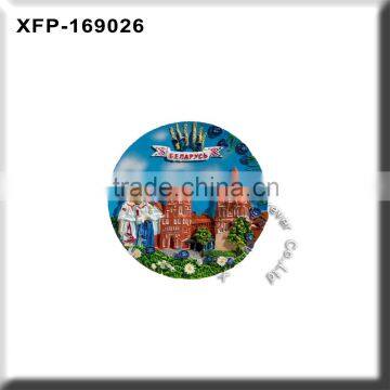 small fast selling items souvenir plate resin refrigerator magnet for sale