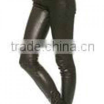 Women tapered leather pant