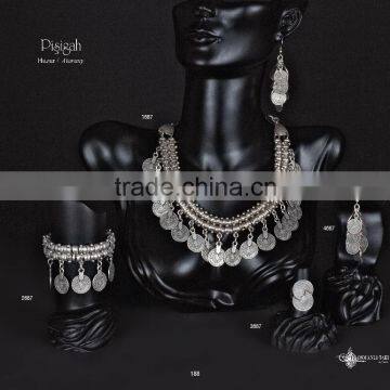 Ring Earring Bracelet Necklace Hellenic Turkish Ottoman style jewelry set made in istanbul