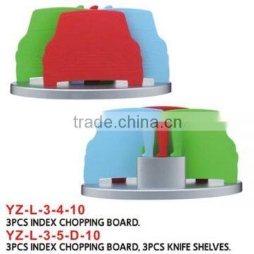 3 pieces car shape plastic chopping board