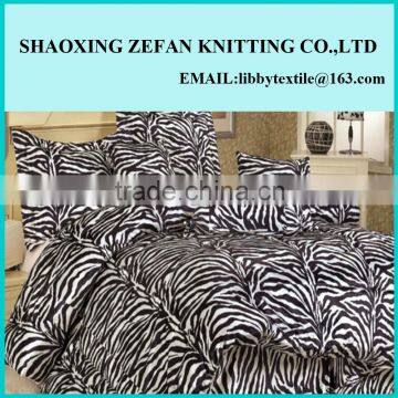 Animal Printed polar fleece Bedding Set 4PCS Blanket Set