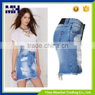 Sexy Open Fork Holes After Ms. Denim Package Hip Skirts photo-2