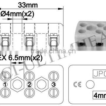Type BV 4 Mm2 Glazed Ceramic Connection Blocks. Nickel Plated Connectors. photo-3