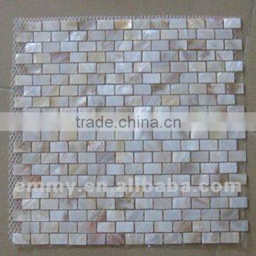 Natural river mother of pearl tile on mesh