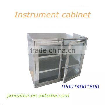 Stainless steel instrument Cupboard Cabinet With 2 glass Doors