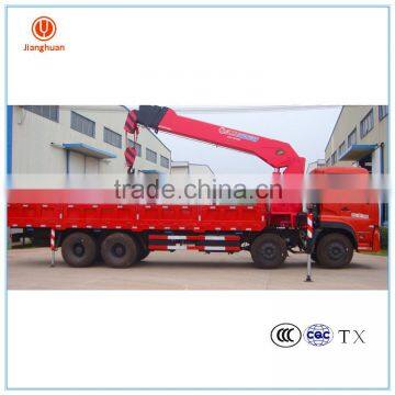 engine truck crane manufacuture 16 ton hook lift jib truck mounted crane