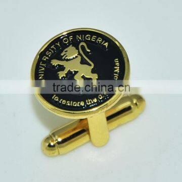 Fashion Bronze jewelry round gold plated cufflinks for gentleman