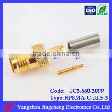 RPSMA female body with male pin crimp straight for RG316 cable