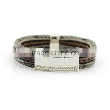 snakeskin cuff bangles,snakeskin leather bracelets,real leather wrap wristbands