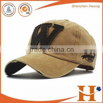 Light color plain 6 panels Stone washed baseball cap