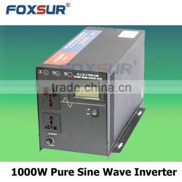 Foxsur 1000W High frequency 24V DC TO 110V Pure Sine Wave Inverter with inbuilt battery and charger